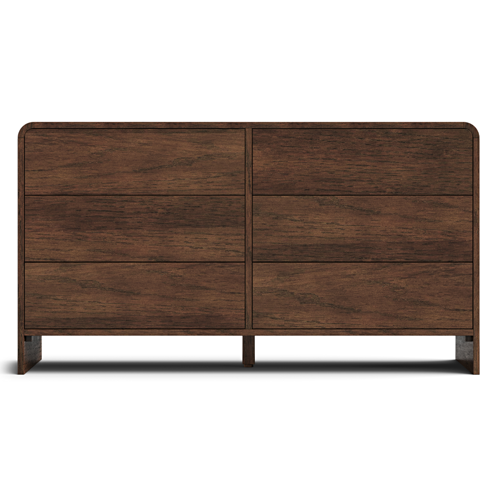 horizontal dresser River 6-Drawer Solid Wood Walnut Dresser | Elegant Rounded Bedroom  Furniture | Haus Modern